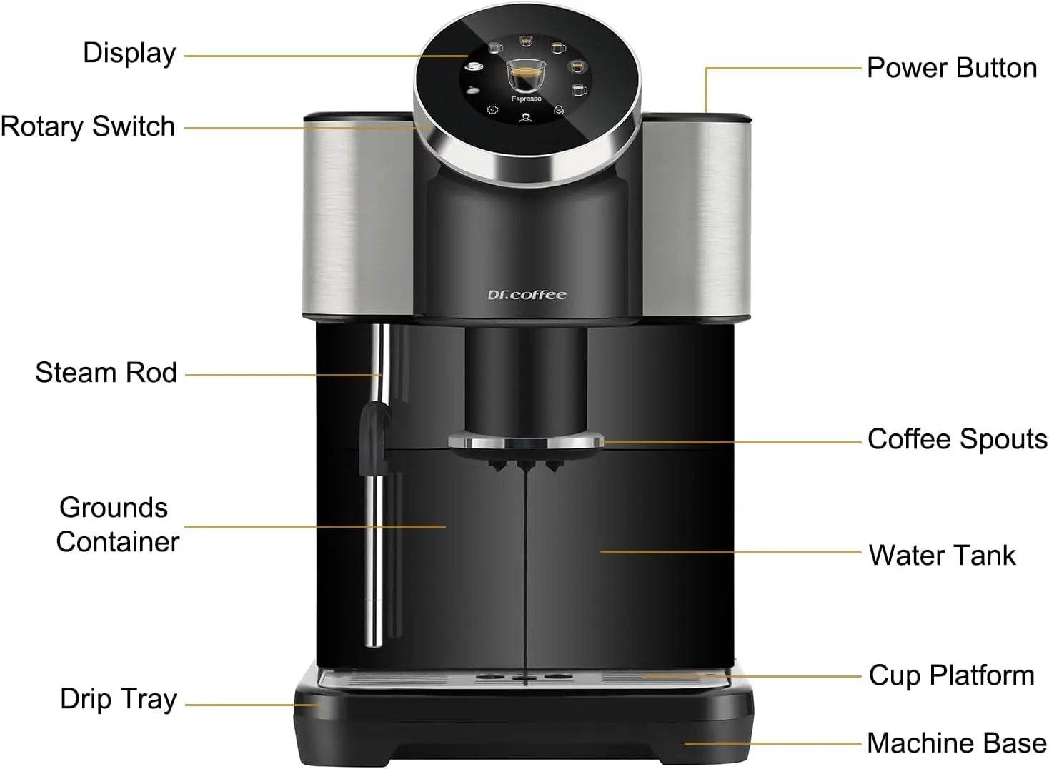 Fully Automatic Espresso Machine Bean-to-Cup Coffee Maker - SmartPursue™