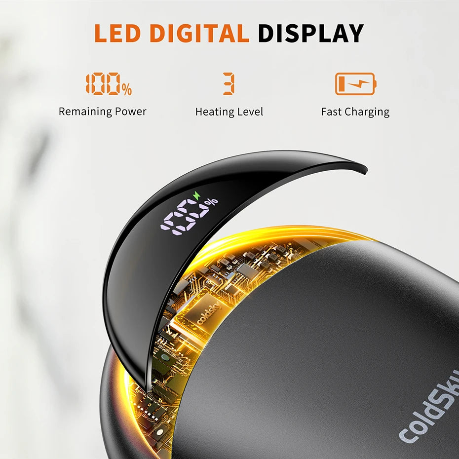 Hand Warmers Rechargeable 2 Pack Magnetic 3 Settings Fast Heating Electric Portable Pocket Heater for Women Men Outdoor Camping SmartPursue™