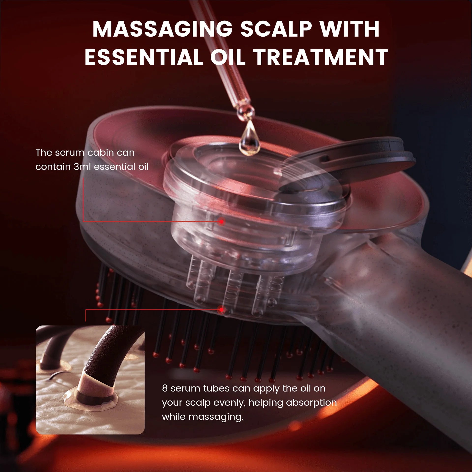 Electric Massage Comb Portable Laser Comb Hair Follicles On The Head Essence Oil Applicator Diversi Fusion™
