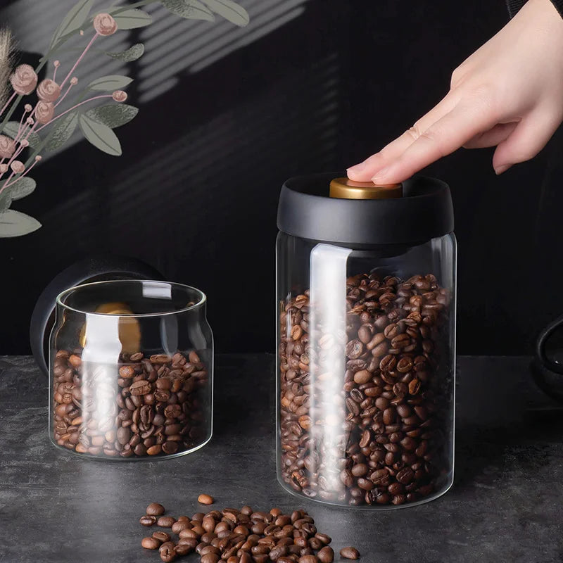Vacuum Sealed Jug Glass Airtight Canister | spice storage containers