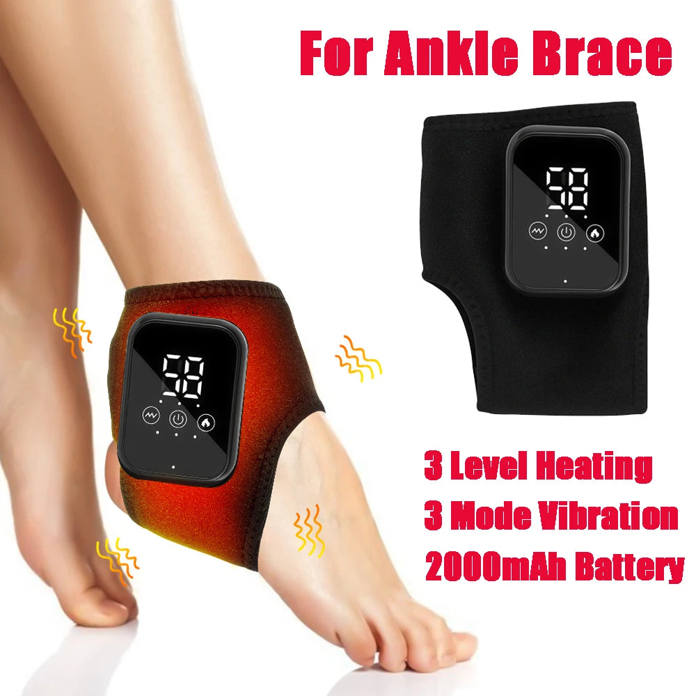 Electric Ankle Brace with Adjustable Hot Compress Vibration Massage Ankle Guard Band Carpal Tunnel Foot Protection Support Tool SmartPursue™