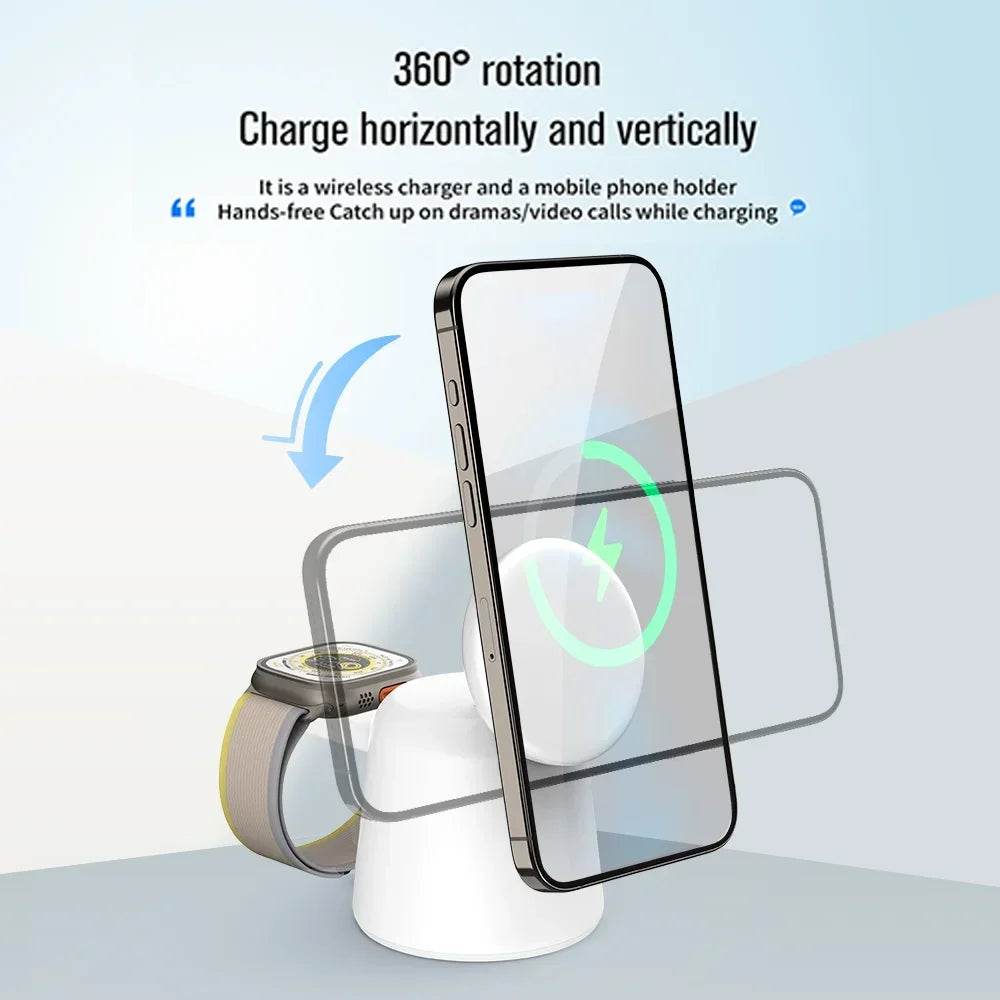 3-in-1 Magnetic Wireless Charger Stand - SmartPursue™