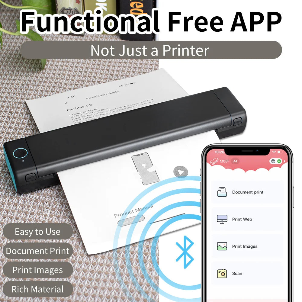 A4 Portable Printer Small wireless printer - Travel Printer | Diversi