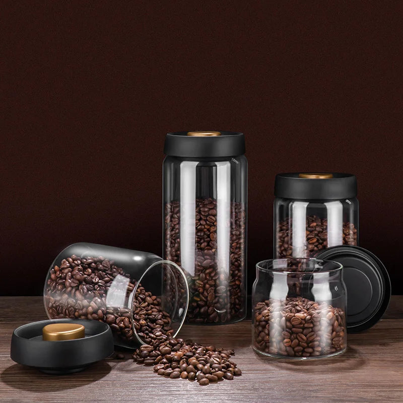 Vacuum Sealed Jug Glass Airtight Canister | spice storage containers