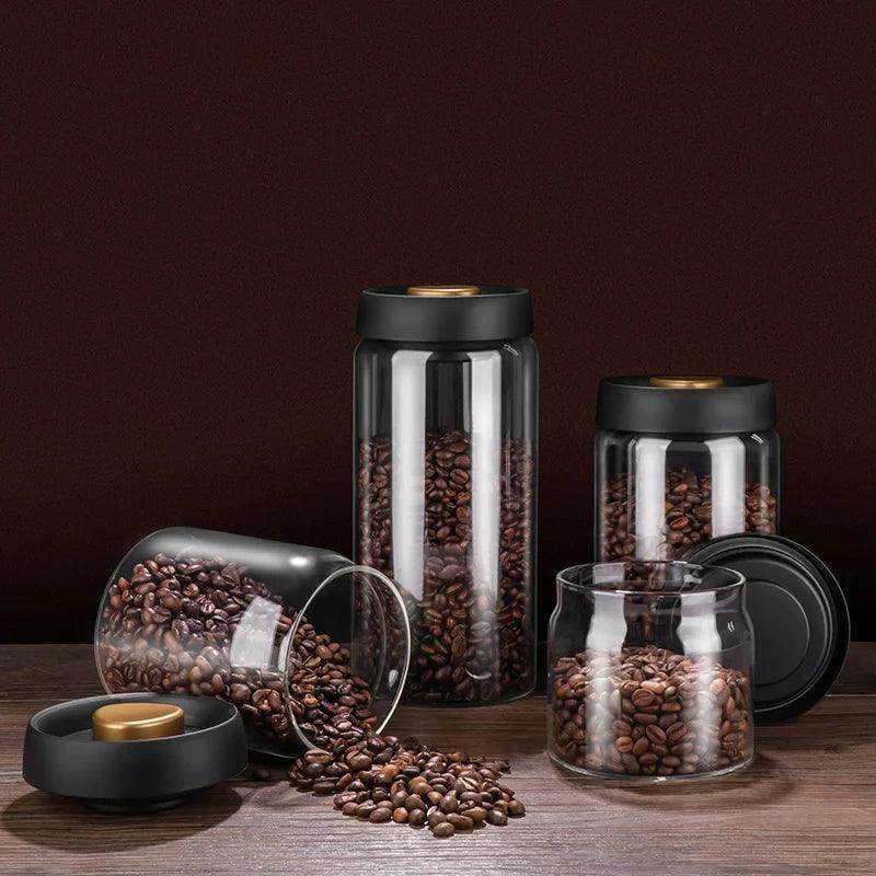 Vacuum Sealed Jug Coffee Beans Glass Airtight Canister - SmartPursue™
