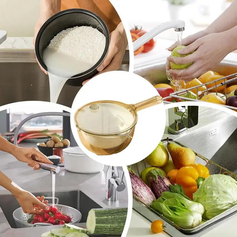 Creative Multifunctional Draining Basket With Spout Fruit And Vegetable Dishwashing Basket Kitchen EssentialsFood Strainer SmartPursue™