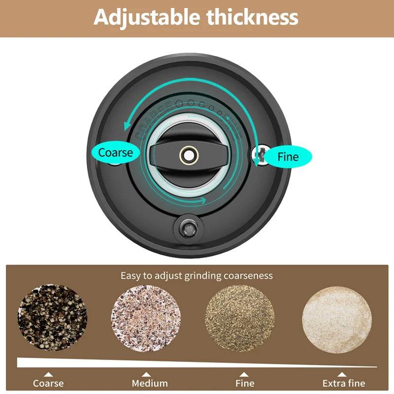 Rechargeable Electric Pepper Grinder – Adjustable Spice Mill - SmartPursue™