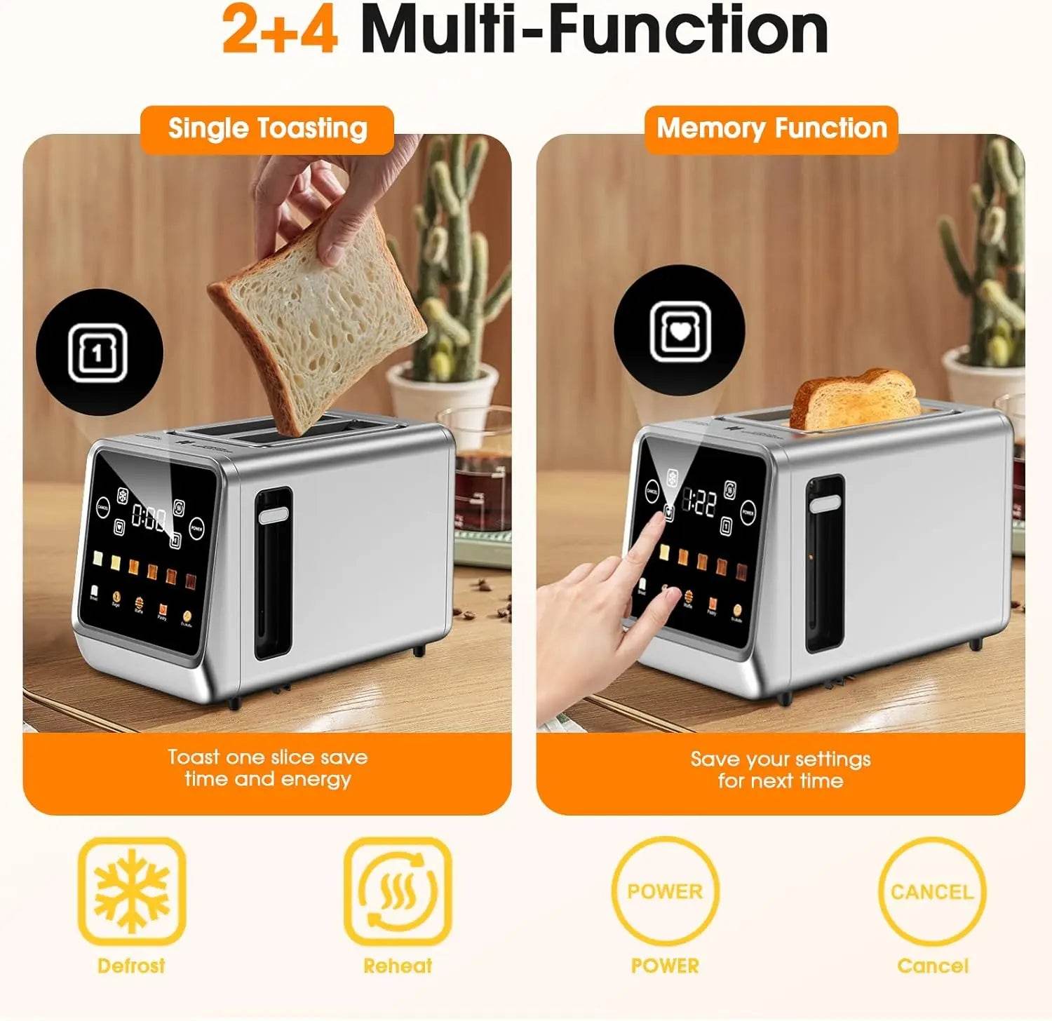 Stainless Steel Smart Digital Toaster - SmartPursue™