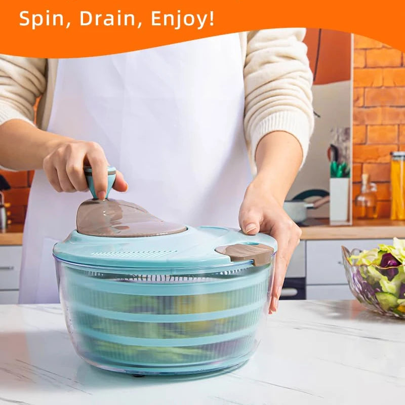 🥗 4.24 Quart Salad Spinner – Rinse, Spin & Serve Greens with Ease - SmartPursue™