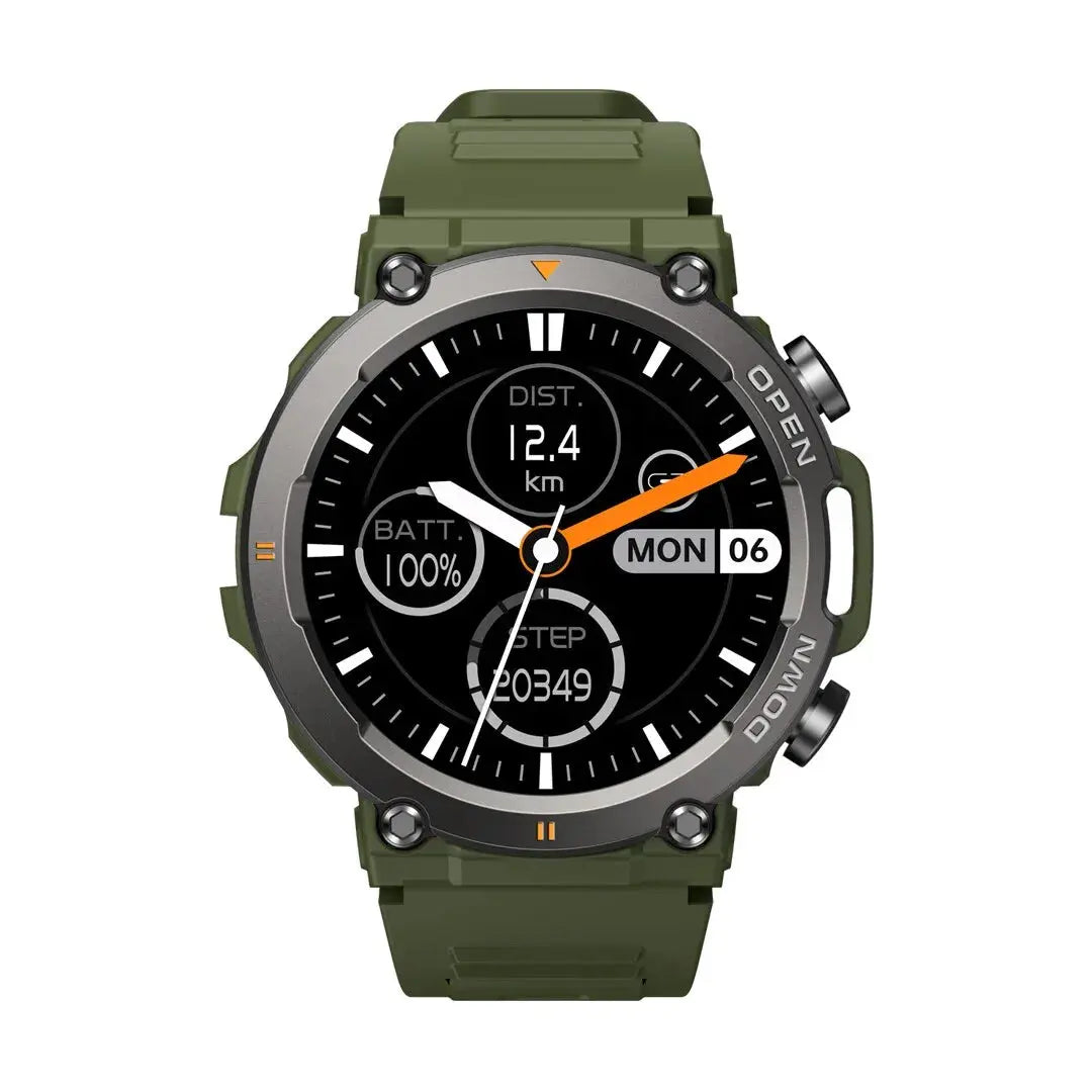 Rugged Fitness Sports Smartwatch Make Calls, 25 Days Battery Life & 100 Sports Modes for Men