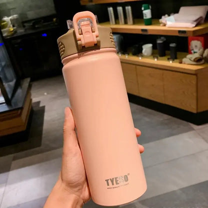 Thermos Bottle with Straw 530ml 750ml Stainless Steel Thermal Cup Car Insulated Flask Water Tumbler