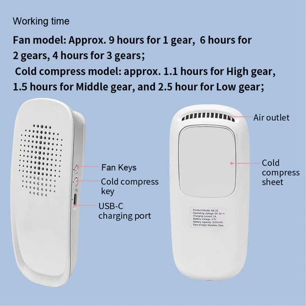 Ice Cold Fan 2in1: handheld cooling fan Rechargeable Air Cooler