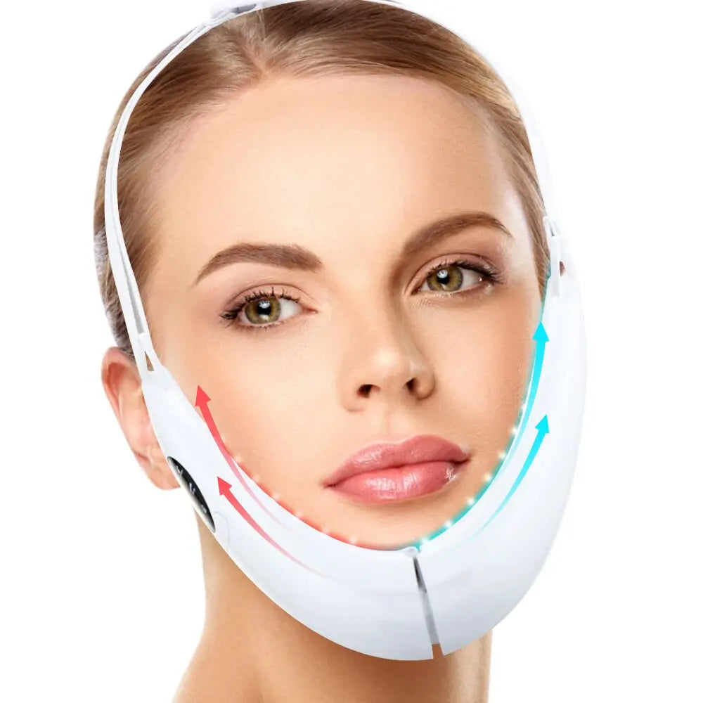 Face Lifter V-Line Up Face Lifting Belt Face Slimming Vibration Massager LED Display Facial Beauty Instrument