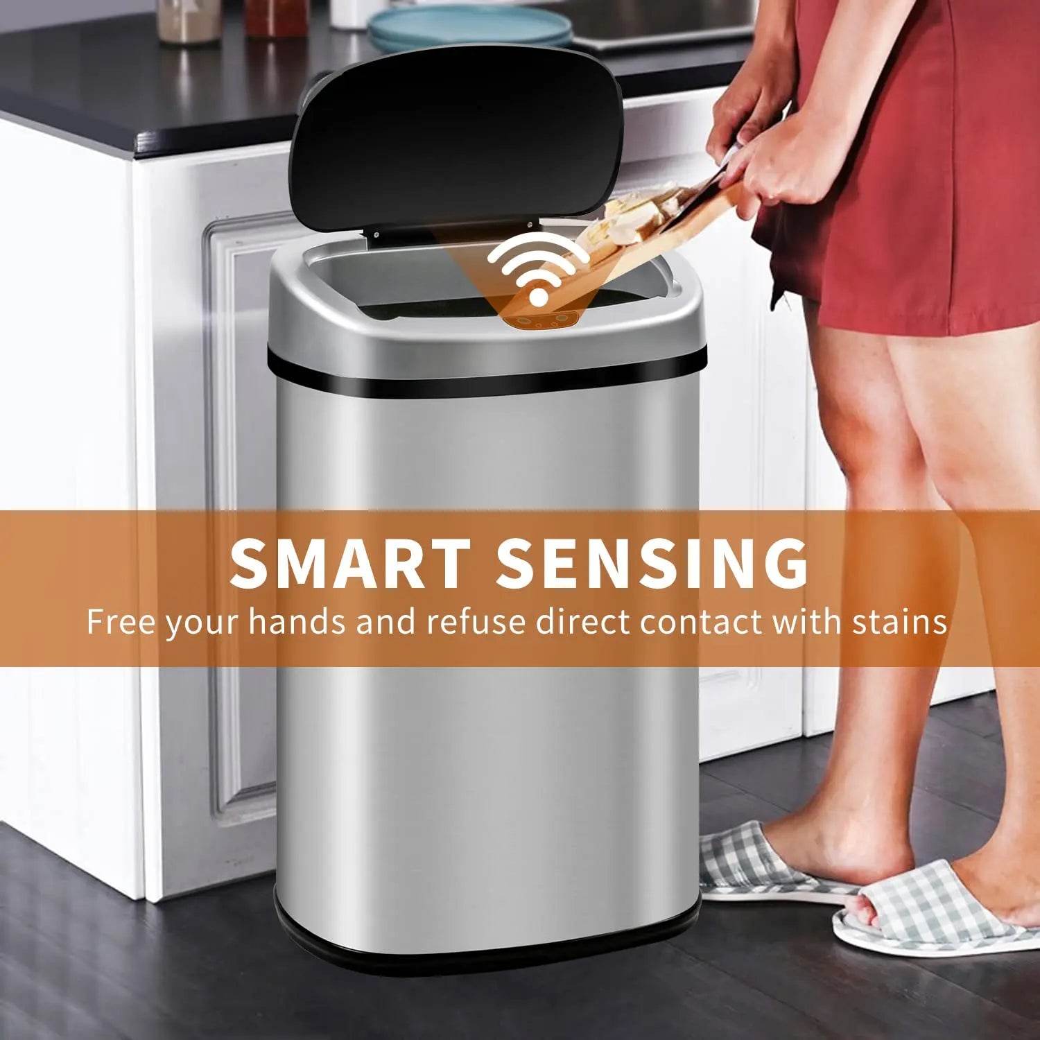 Motion Sensor Trash Can – Hands-Free, Hygienic & Stylish - SmartPursue™