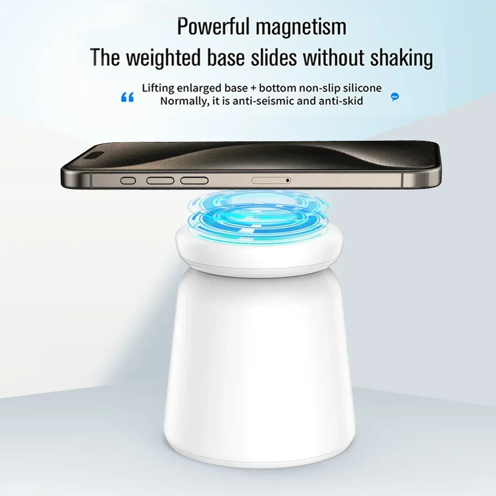 3-in-1 Magnetic Wireless Charger Stand for iPhone, AirPods, Apple Watch" Diversi Fusion™