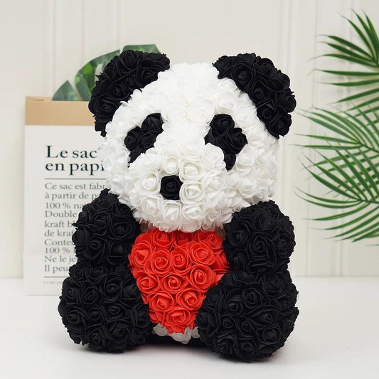 Artificial Foam Rose Panda Bear - Diversi Fusion™