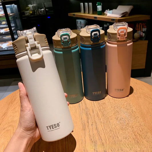 Thermos Bottle with Straw 530ml 750ml Stainless Steel Thermal Cup Car Insulated  Vacuum Flask Water Tumbler