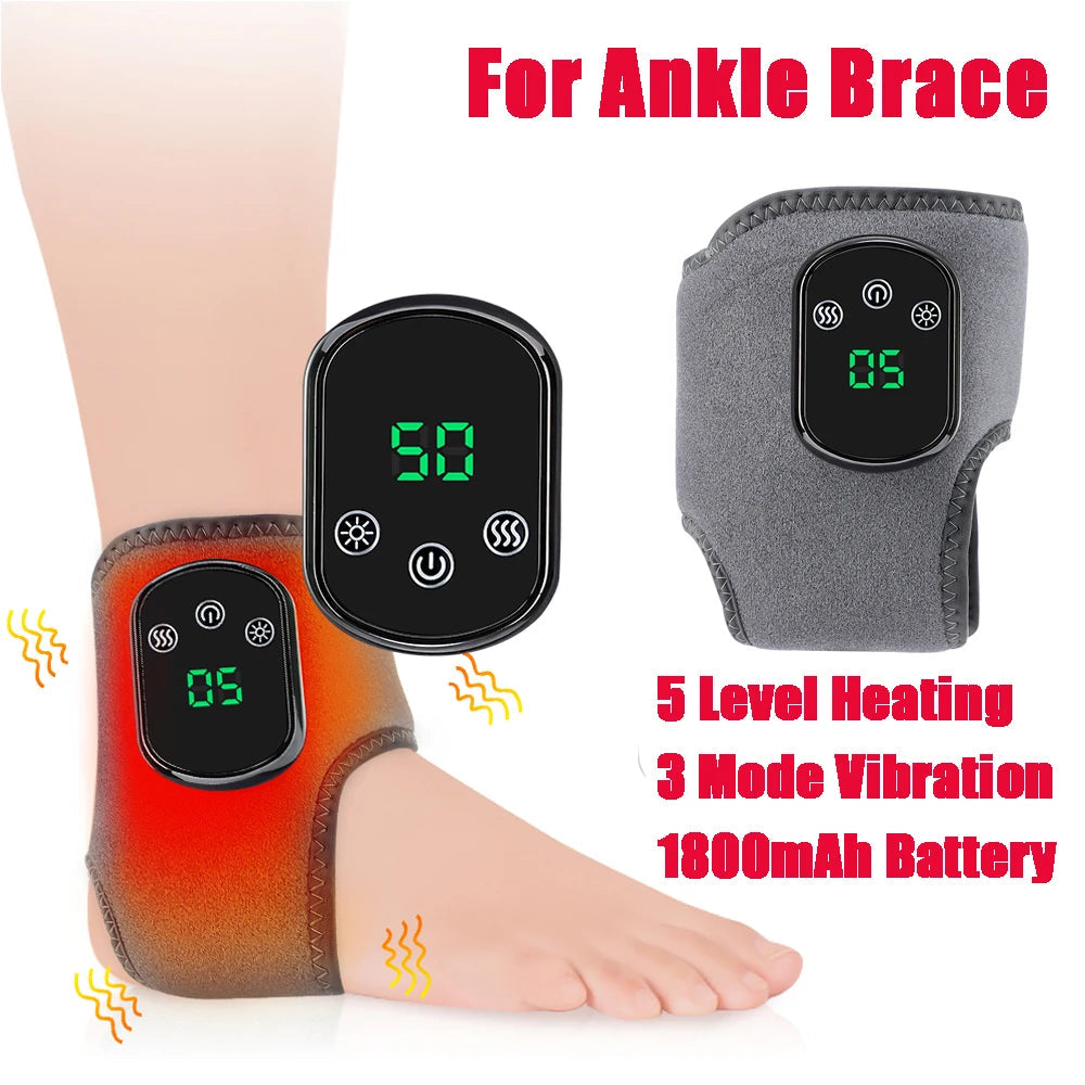 Electric Ankle Brace with Adjustable Hot Compress Vibration Massage Ankle Guard Band Carpal Tunnel Foot Protection Support Tool SmartPursue™