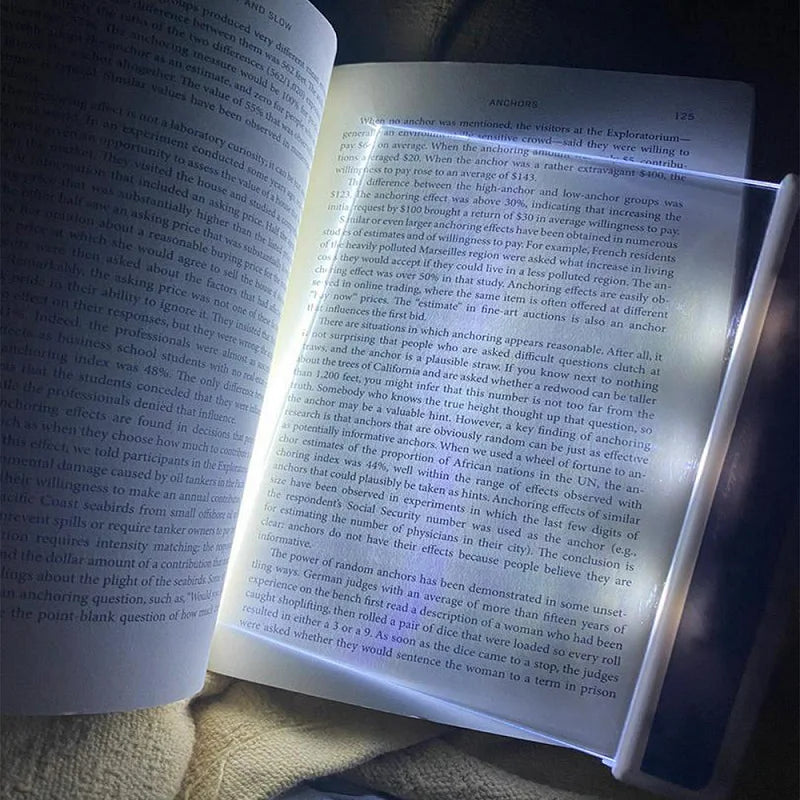 LED Book Light Eye Caring Flat Plate Panel Bookmark Light Portable Study Tools Night Vision Reading Lighting For Car Travel Bed SmartPursue™