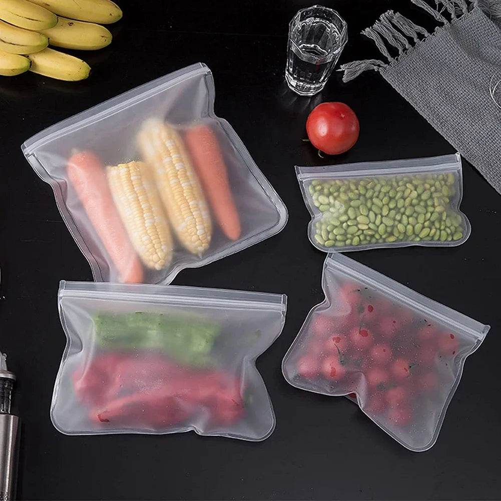 Silicone Food Storage Containers – Stand-Up Zip-Shut Bags - SmartPursue™