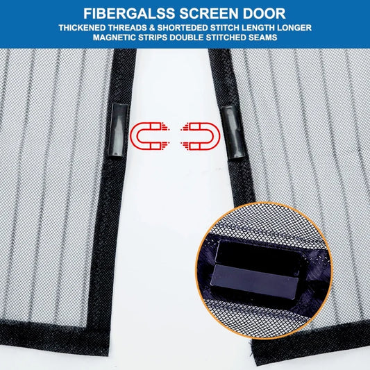 Tool-free Reinforced Magnetic Screen Door Curtain Mosquito Net Anti Bug Fly Partition Curtain magical Mesh Diversi Shop™