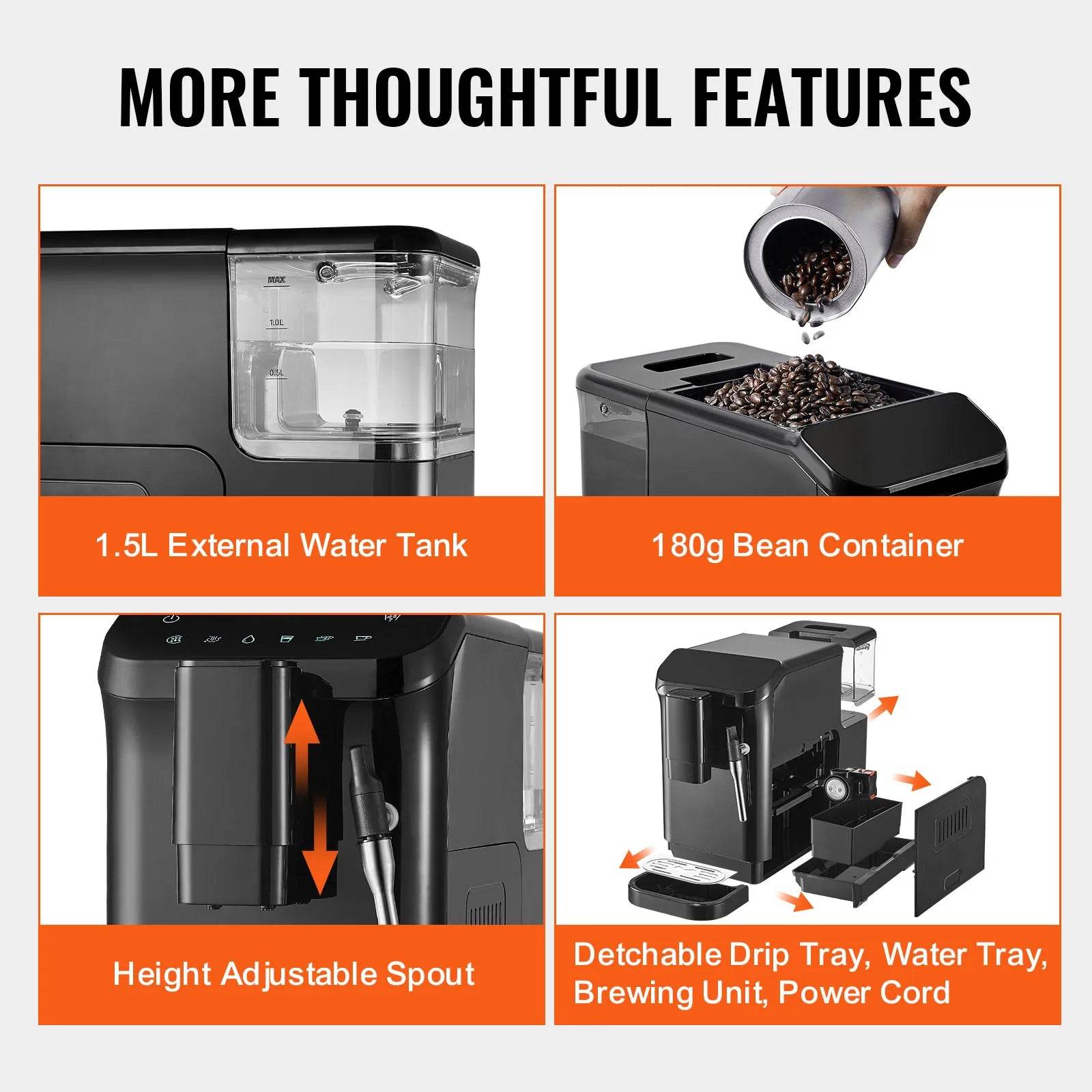 Automatic Espresso Machine with Grinder & Frother - SmartPursue™