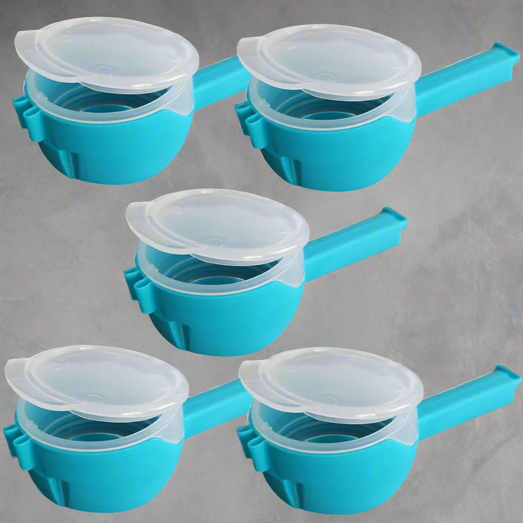 5PCS Food Storage Bag Sealing Clips Sealer Clip With Pour Spouts Plastic Cap Snack Candy Storage Fresh Clamp Kitchen Organizer SmartPursue™