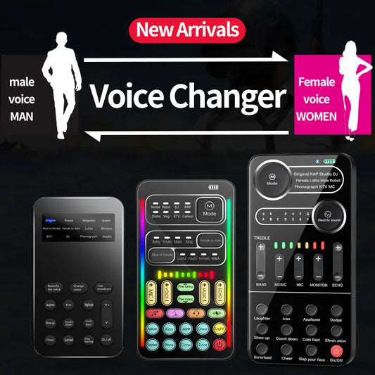 Voice transformer Mini Portable 8 Voice Changing Modulator Voice Changer with Adjustable Voice Functions