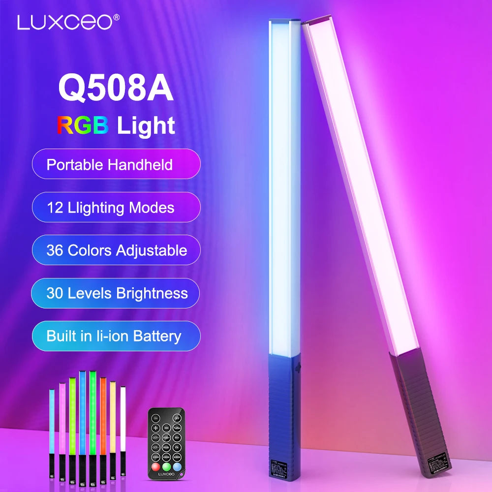 🌈 Luxceo Q508A RGB LED Wand – Studio Light with Battery & Remote - SmartPursue™