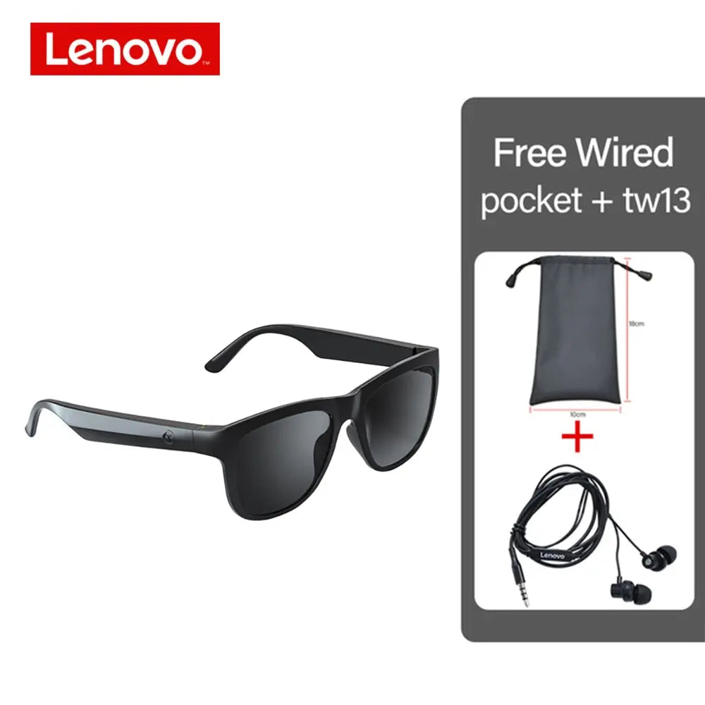 Lenovo smart sunglasses with audio Wireless Headphone Driving Glasses earphone Call with HD MIC