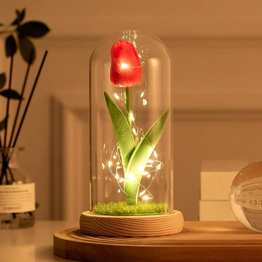 LED Glass Rose Tulip Ornament - Diversi Fusion™