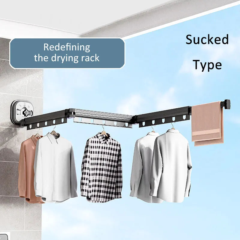 suction cup drying rack, Aluminum Alloy Folding Drying Rack, clothes dryer Invisible Hanging Diversi Shop™