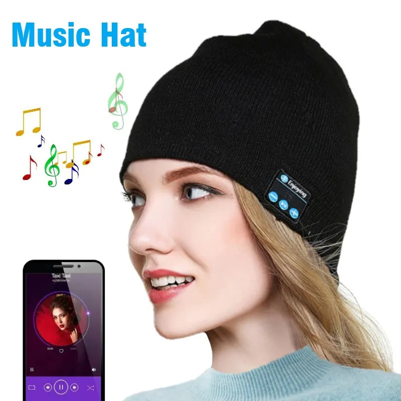 Wireless Bluetooth Music Hat Outdoor Knitted hat Headphone Winter Warm Beanie Speaker Removable Cap For Cycling Running Yoga SmartPursue™