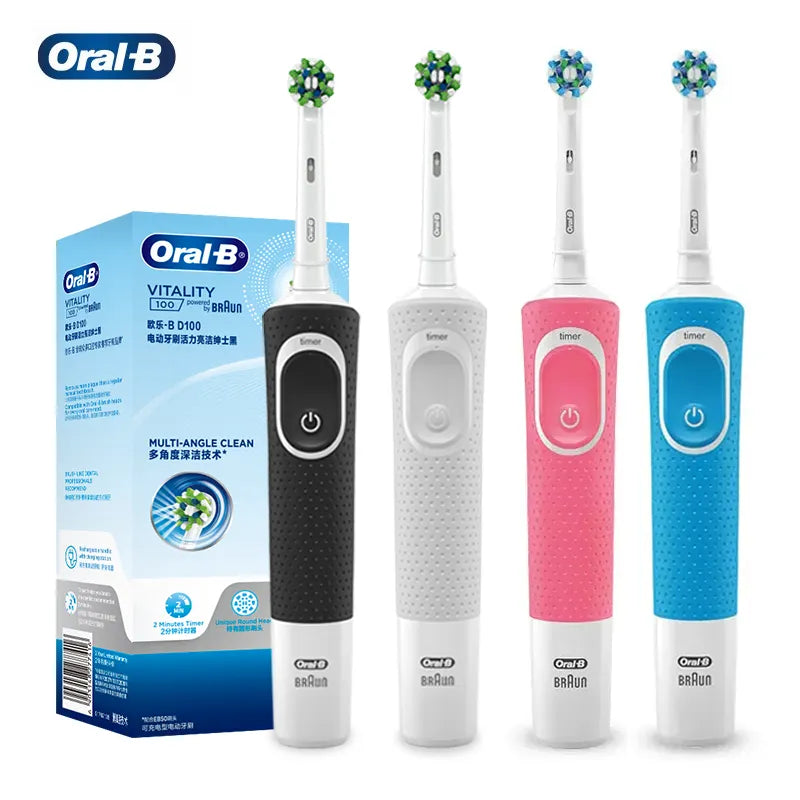 Oral B Electric Toothbrush D100 2D Vitality Cleaning Teeth Brush Waterproof Electronic Teeth Brush Inductive Charger With Timer