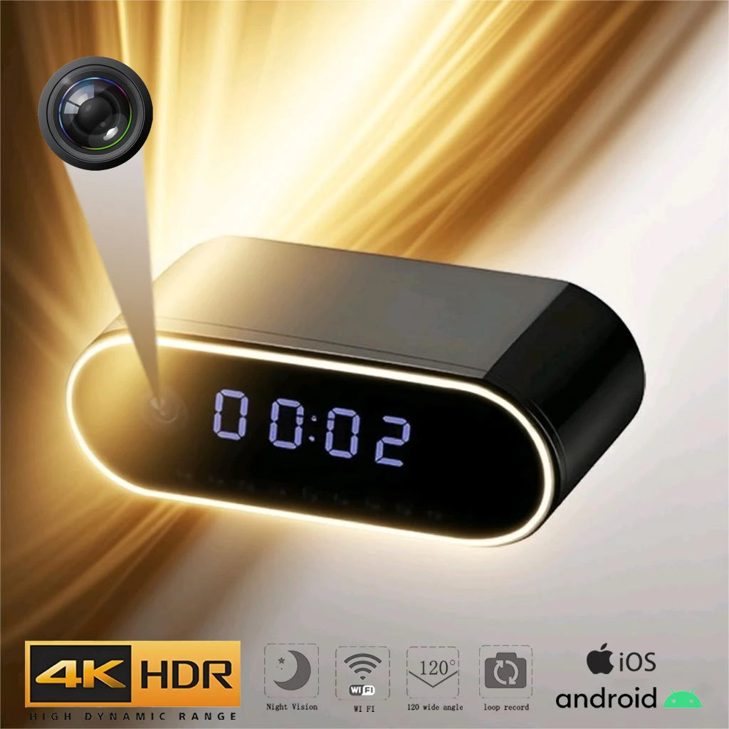 4K HD WIFI Clock Camera 120degree Camera Micro Cam IR Night View Alarm Camcorder Digital Watch Video Mini DVR Oculta Small Cam SmartPursue™