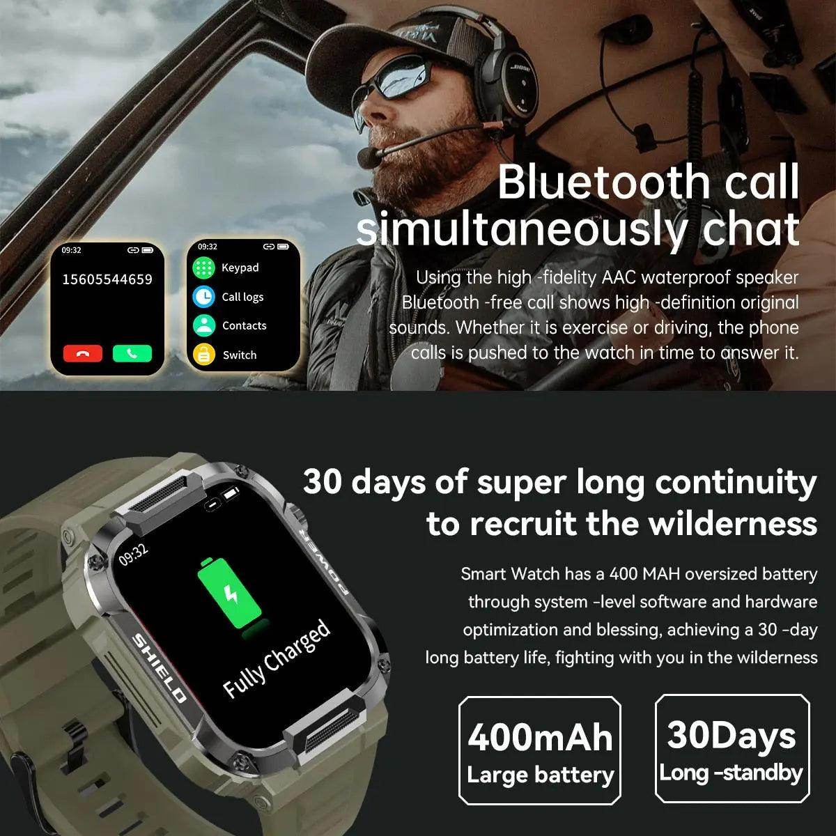 Military Android smartwatch for Men - SmartPursue™