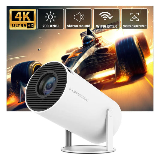 Portable 4K LED Mini Projector | Dual Wifi 200 ANSI 1080P 1280*720P Home Cinema Outdoor Projetor