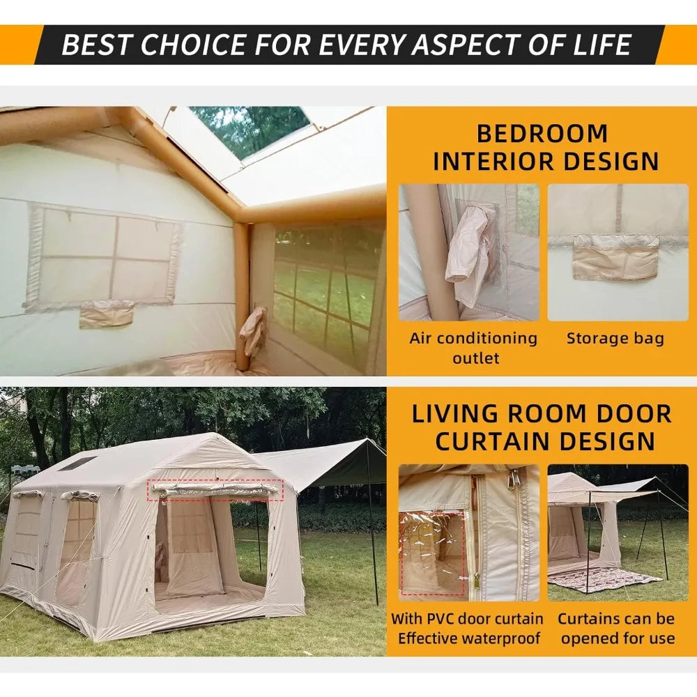 🏕️ 10–12 Person Inflatable Camping Tent - SmartPursue™