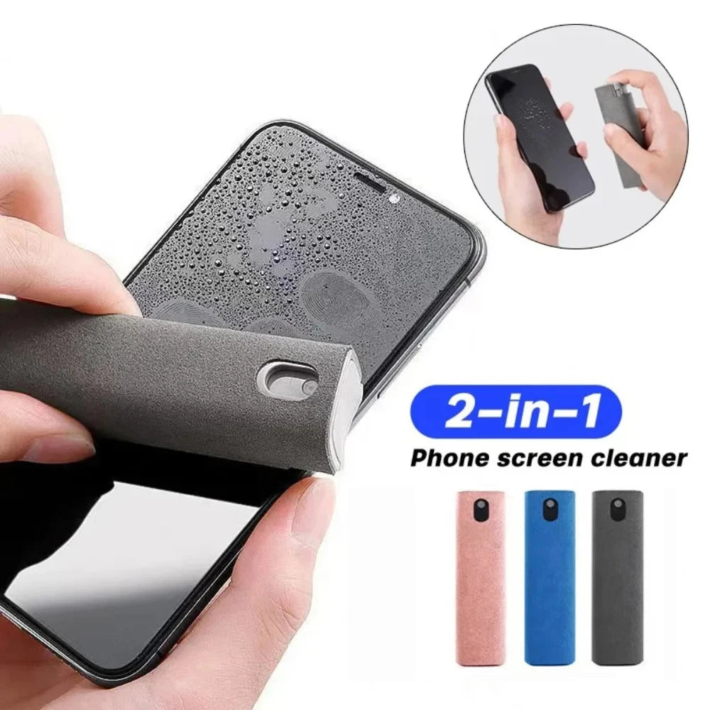2in1 Microfiber Screen Cleaner Spray Bottle Set Mobile(No liquids) Phone Ipad Computer Cloth Wipe Iphone Cleaning Glasses Wipes SmartPursue™