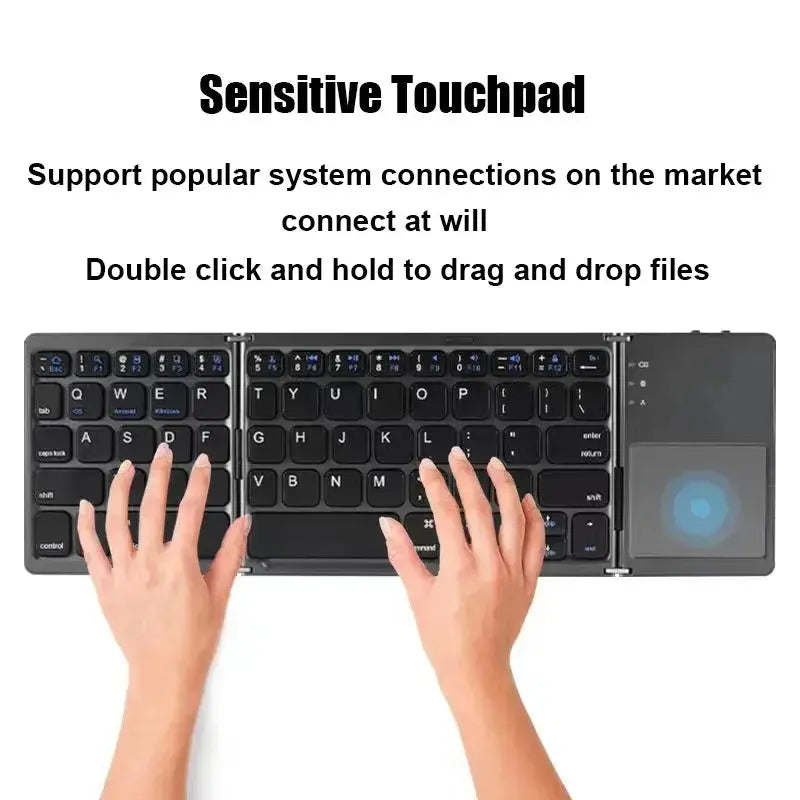 Wireless Folding Keyboard for Tablet with Touchpad Universal Windows Android IOS