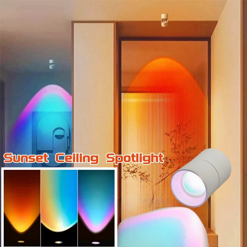 Rainbow Sunset LED Downlight - Foldable Mood Light for Home Decor Diversi Fusion™