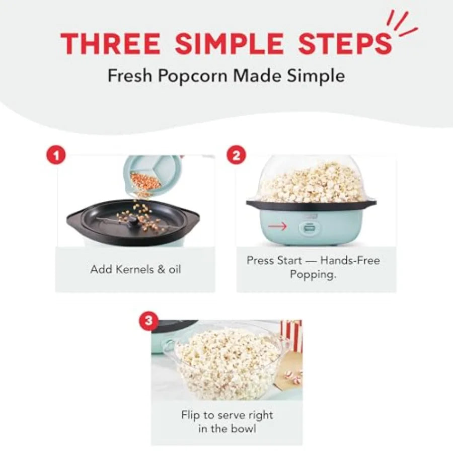 Deluxe Stirring Popcorn Maker – Hot Oil Electric Popcorn Popper with Butter Warming Tray & Serving Bowl