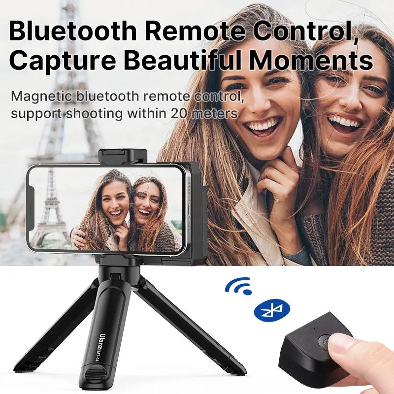 Bluetooth Handheld Selfie Stick Grip Phone Shutter for IOS Android Vlog Photography