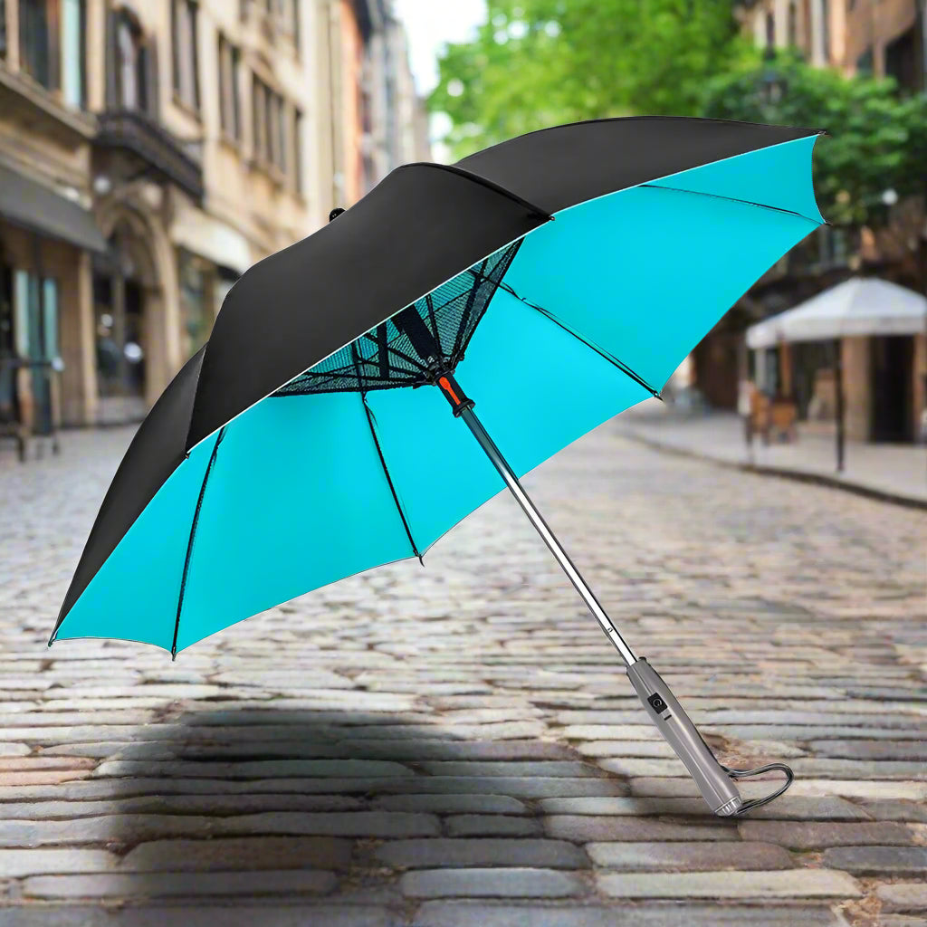 🌞 3-in-1 Cooling Sun Umbrella – Built-in Fan, Water Mister & UV Block - SmartPursue™