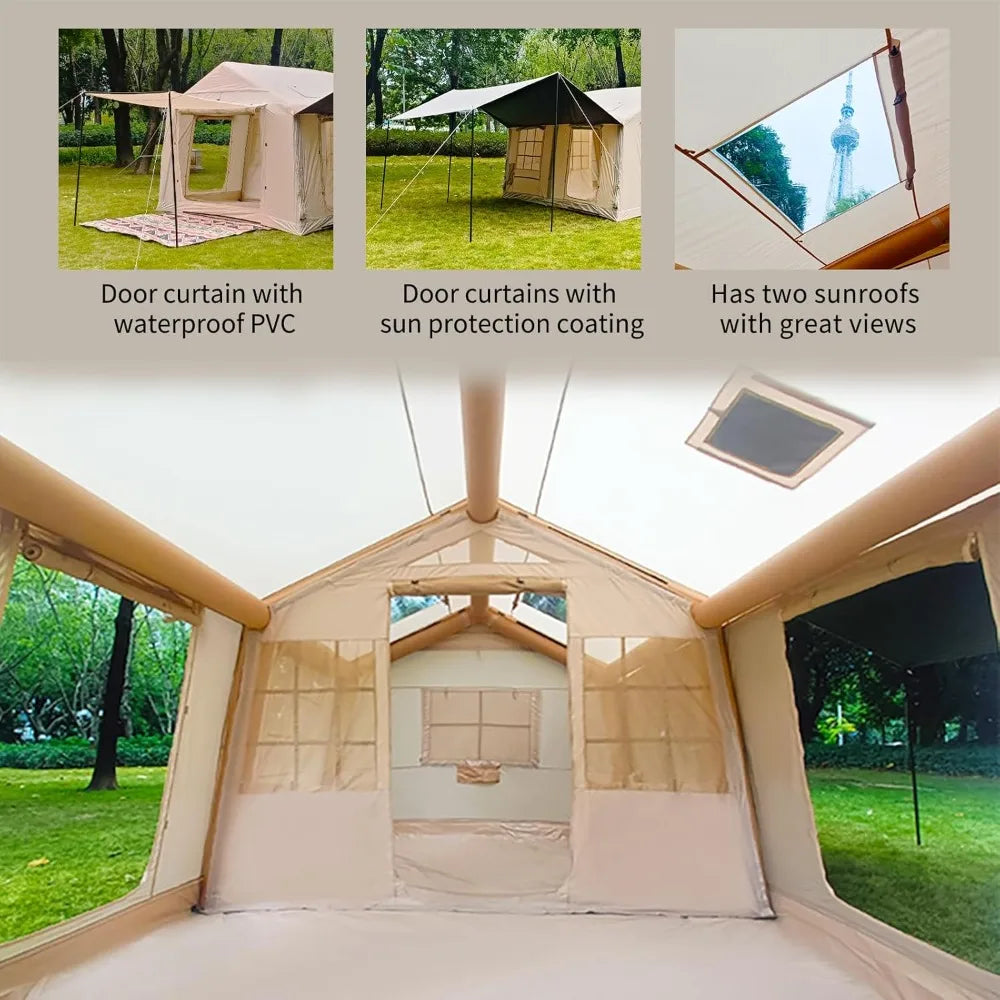 🏕️ 10–12 Person Inflatable Camping Tent - SmartPursue™