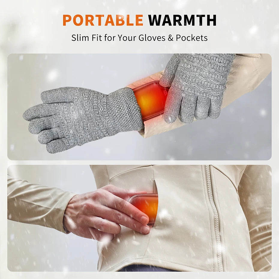 Hand Warmers Rechargeable 2 Pack Magnetic 3 Settings Fast Heating Electric Portable Pocket Heater for Women Men Outdoor Camping SmartPursue™