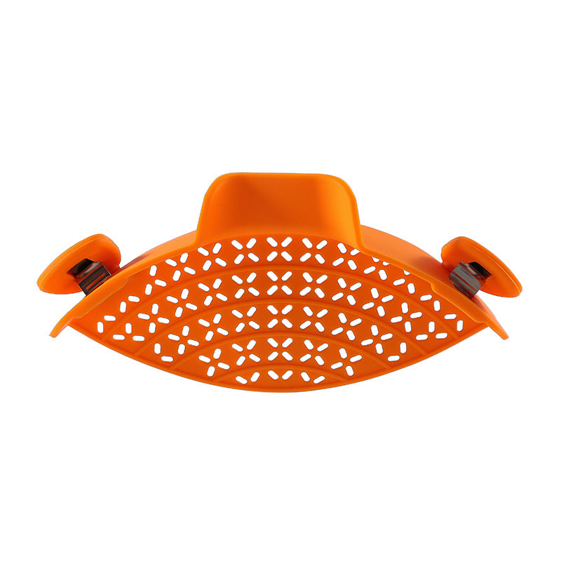 Silicone Pot Side Drain Stopper & Strainer – Spill-Proof, Heat-Resistant Kitchen Tool
