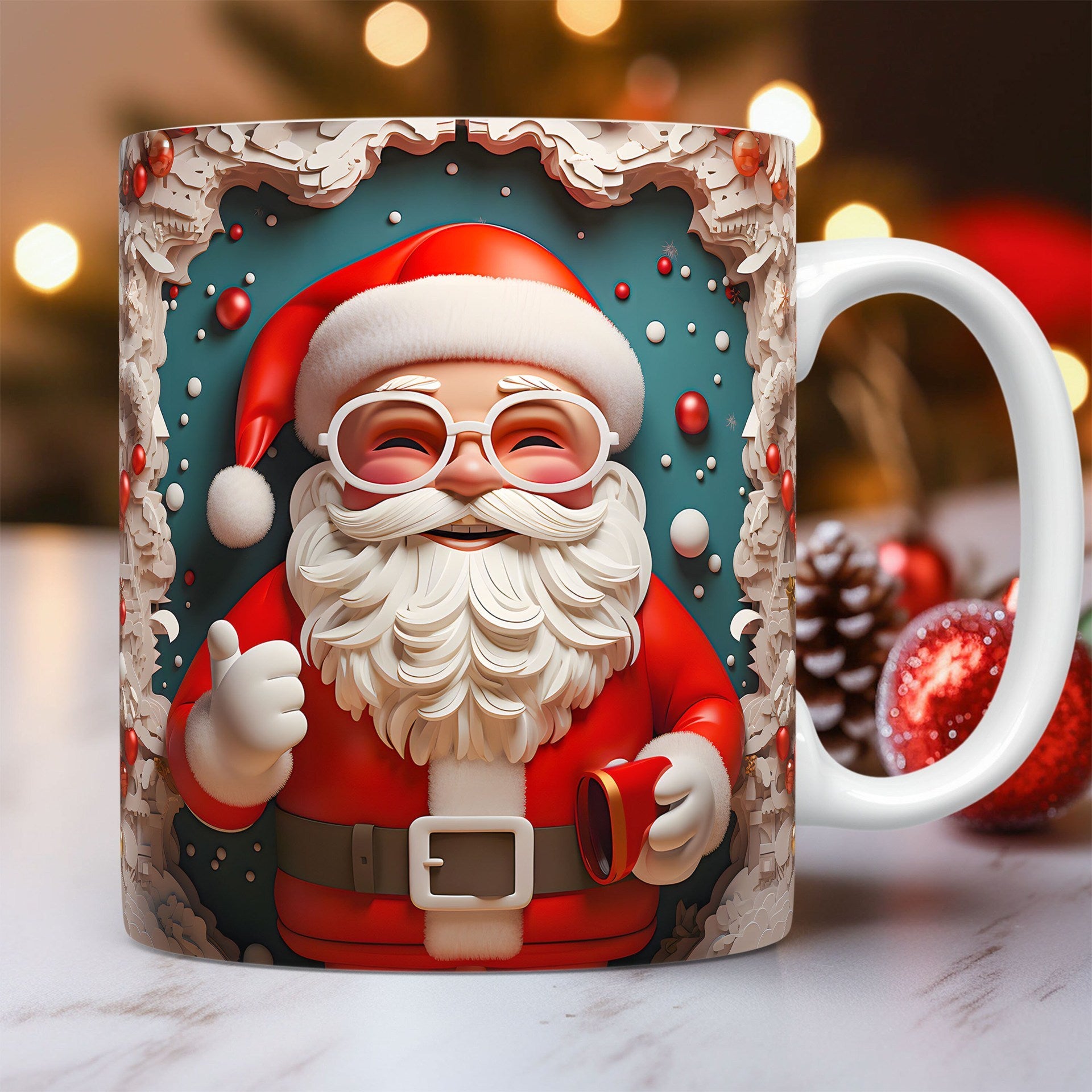 Creative 3D Christmas Ceramic Mug Unique Space Design Snowman Santa Coffee Cup Tea Milk Mug Christmas Gifts For Kids Adults Kitchen Gadgets CJ