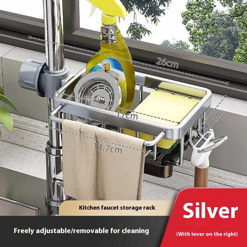 Faucet-Mounted Storage Rack & Drain Basket