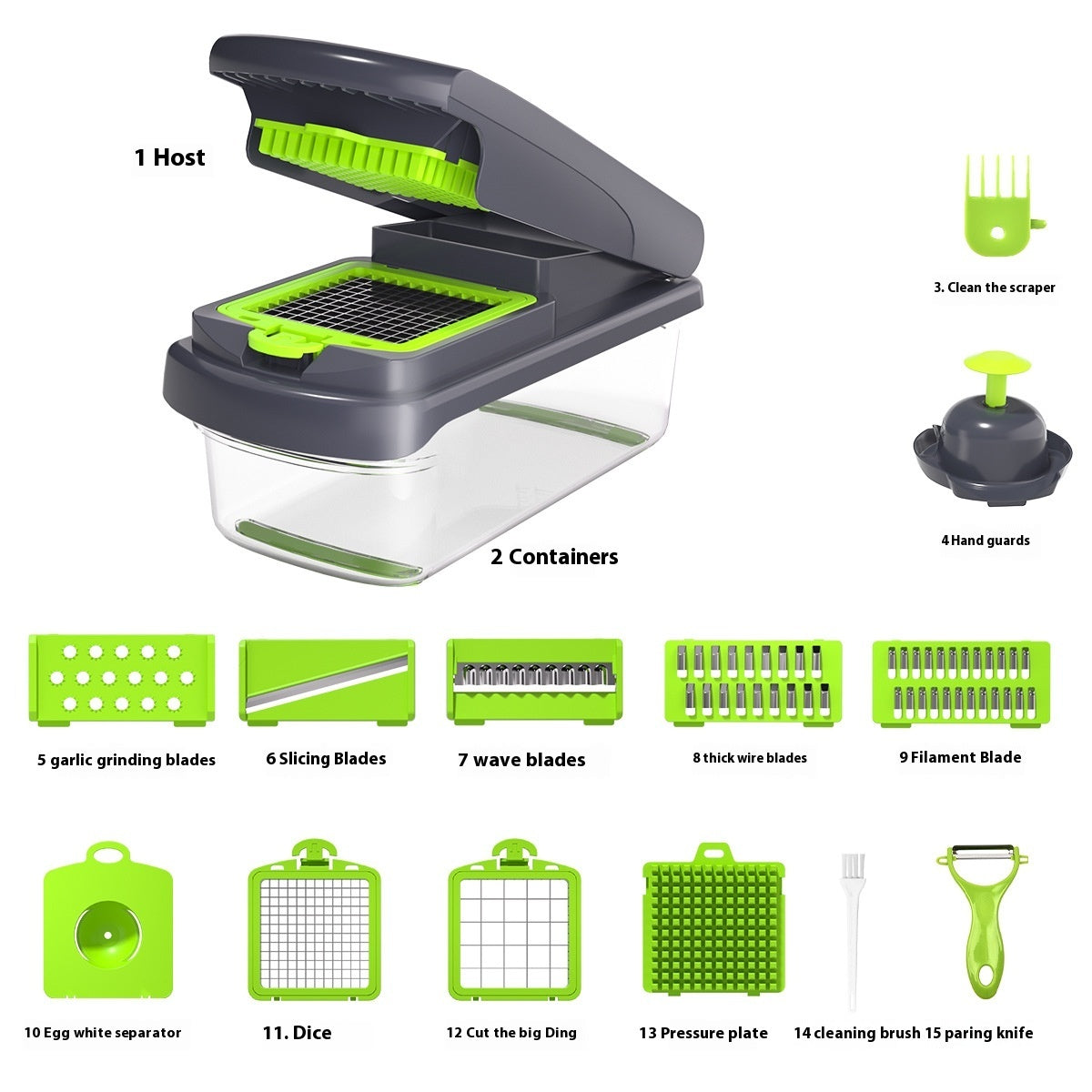 15-in-1 Vegetable Chopper & Food Processor